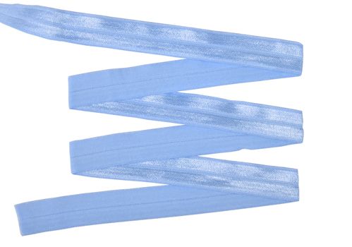 blue Underwear elastic band for clothes and bras on a white background, zigzag. Isolated.