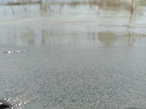 sand and water wave view in river