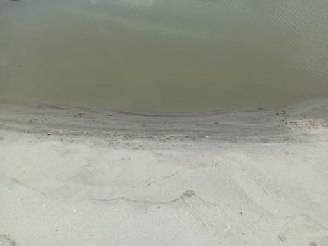 sand and water wave view in river