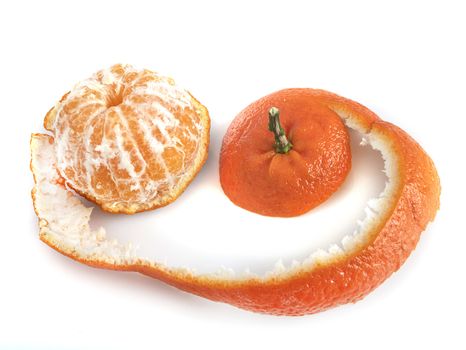 delicious Clementine in front of white background