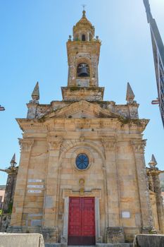 Carnota, Spain, May 2018: Igrexa de Santa Columba de Carnota, church in Galicia