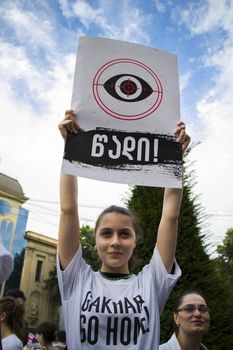 Georgian protests in front of the Parliament of Georgia, also known as Gavrilov's Night or anti-government protests