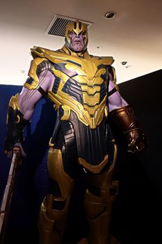 Osaka,Japan - Aug 25, 2020 :  Thanos full armor suit action figure show for promote Avengers endgame movie at Daimaru Osaka department store