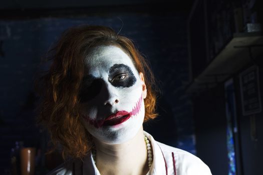 Woman in Halloween make-up, portrait