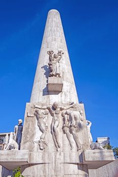 Amsterdam, Netherlands - May 6, 2020Monument on the Dam in Amsterdam in the Netherlands