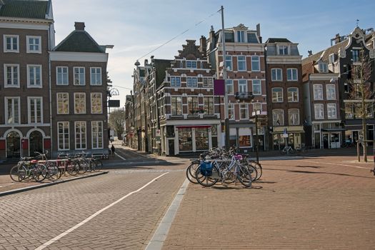 City scenic from Amsterdam at the Amstel in the Netherlands