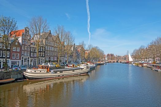 Amsterdam houses along the canal in Amsterdam the Netherlands