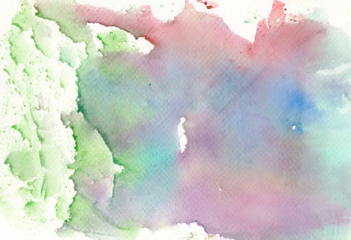 Abstract watercolor painting on paper,  hand painted in multicolor for background