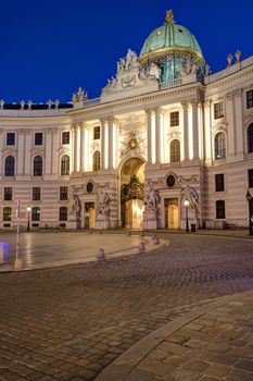 The famous Hofburg in Vienna at night