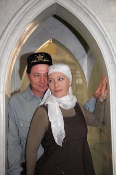 muslim couple on nikah in the mosque.