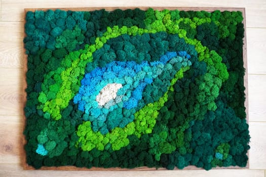 picture of colored stabilized moss close up.
