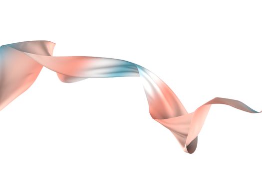 Flowing cloth with white background, 3d rendering. Computer digital drawing.