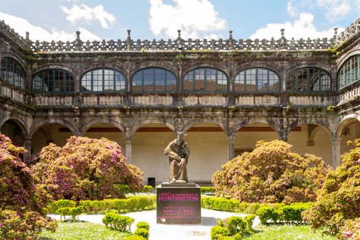 Santiago de Compostela, Spain, May 2018: Gardens of Pazo of Fonseca in Santiago de Compostela