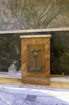 terni,italy october 27 2020:urn where the chalice and the hosts for mass are placed