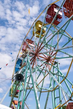 Ferris wheel in amusement park.