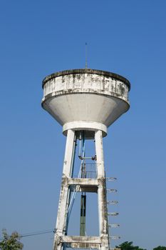 Water Tank on blue sky background.