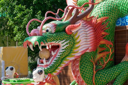 Beautiful dragon statue in the temple.