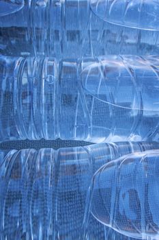 close up plastic water bottles