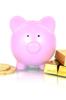 A concept of investing in gold bullion and coins to make your portfolio grow.