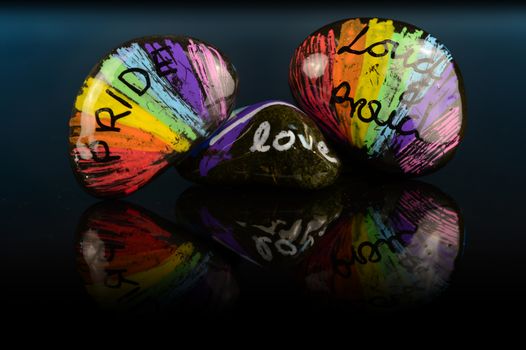 A few Gay Pride Rocks painted to spread the love and joy of all our people.