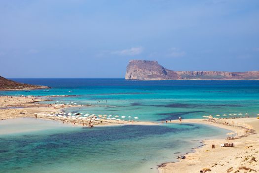 The beautiful Balos beach on Crete island