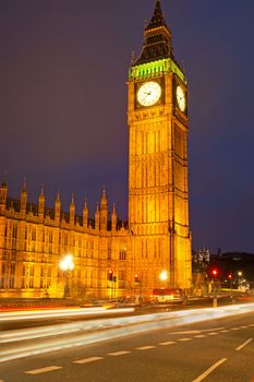 The tower of the Palaca of Westminster with the famous clock