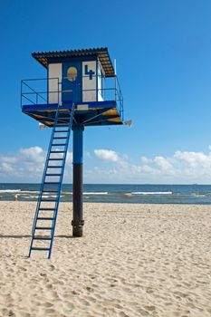 A lifeguard tower at the Baltic Sea