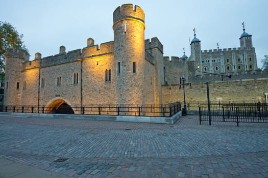 The famous Tower of London in the heart of London
