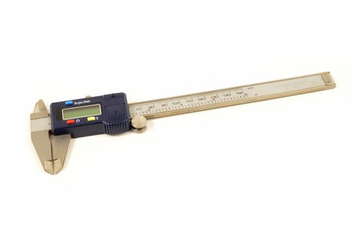 An isolated over a white background image of a digital caliper tool.