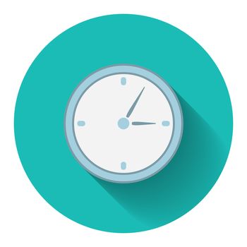 Flat design modern vector illustration of analog clock icon.