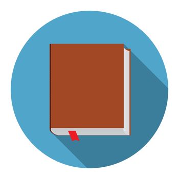 Flat design modern vector illustration of bookicon with long shadow, isolated.