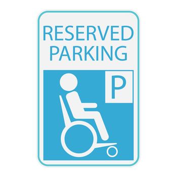 Handicap or wheelchair person icon, sign reserved parking.