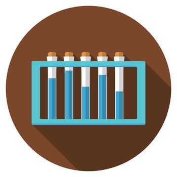 Flat design modern vector illustration of laboratory samples icon with long shadow, isolated