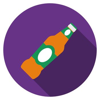 Flat design vector beer icon with long shadow, isolated.