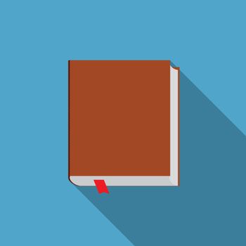 Flat design modern vector illustration of bookicon with long shadow.