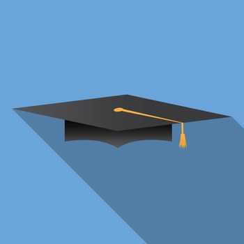 Flat design modern vector illustration of graduation cap icon