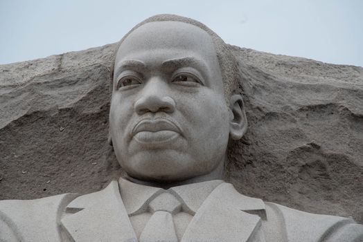Washington, DC, USA / 9/24/2020: Dr. Martin Luther King Jr. Monument. Natural light, pale blue sky. Editorial use.