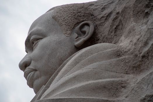 Washington, DC, USA / 9/24/2020: Dr. Martin Luther King Jr. Monument. Natural light, pale blue sky. Editorial use.