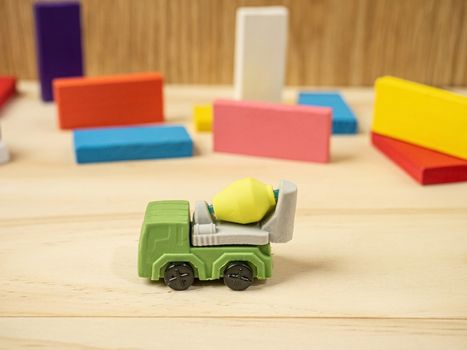 The truck building toy multi colour  for property and building content