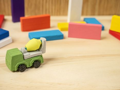 The truck building toy multi colour  for property and building content