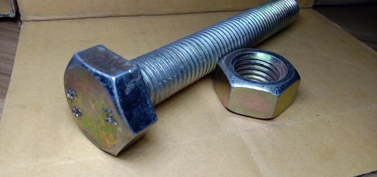 Iron Made Nut and Bolt Closeup For Sell