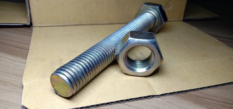 Iron Made Nut and Bolt Closeup For Sell