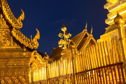 Wat Phra That Chang Mai Thailand 12.9.2015 golden Buddhist temple . High quality photo