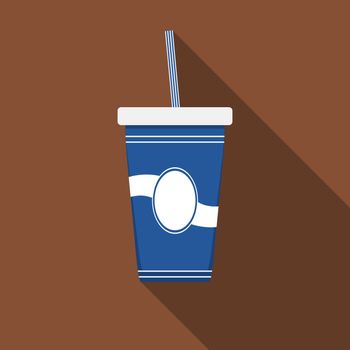 Flat design modern vector illustration of drink icon with long shadow.