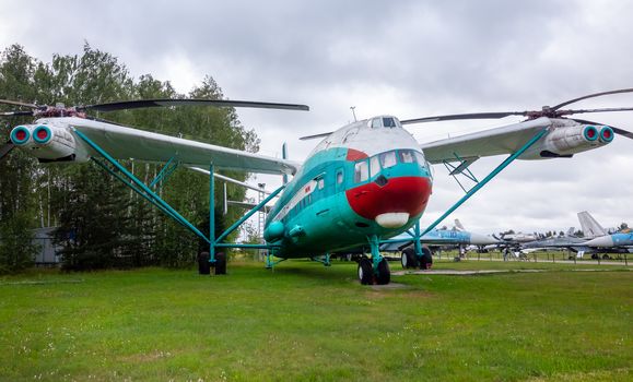 July 18, 2018, Moscow region, Russia. Helicopter Mil V-12 at the Central Museum of the Russian Air Force in Monino.