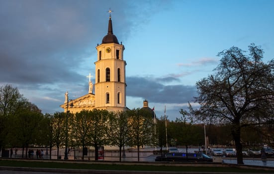 April 27, 2018 Vilnius, Lithuania. Cathedral of St. Stanislav in Vilnius.