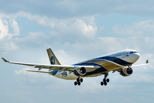 July 2, 2019, Moscow, Russia. Airplane Airbus A330-300 I Fly Airlines at Vnukovo airport in Moscow.