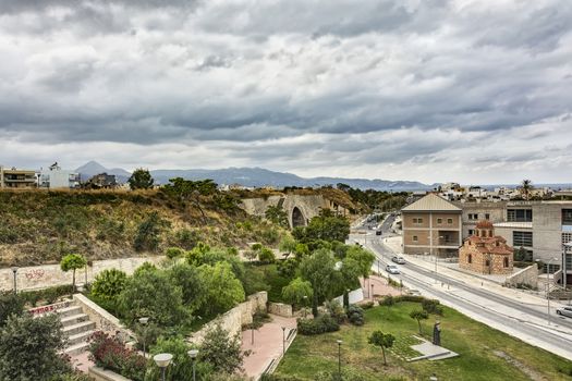 Leoforos Plastira Nikolaou near the Renaissance Park in the city of Heraklion (Crete, Greece)