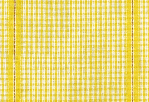 Texture of cotton fabric with a pattern in a box of yellow color