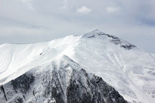 Mountain landscape and beautiful view in Khazbegi, Georgia